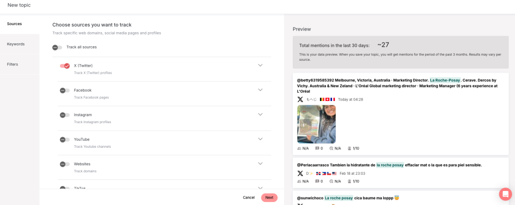 track twitter as source