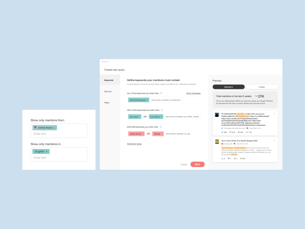Setting up campaign tracking in Determ, based on keywords