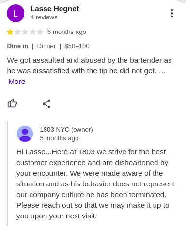 A restaurant owner manages negative reviews on GBP.