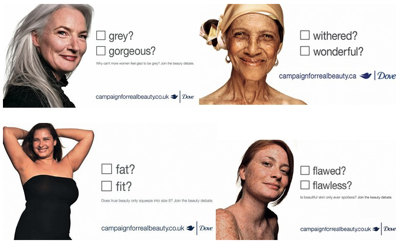 Inspiring message in Dove’s Real Beauty campaign. 