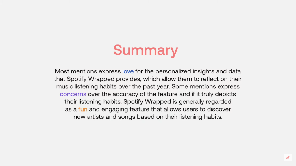 A summary screenshot showing public opinions about Spotify Wrapped