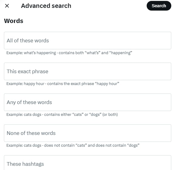 Desktop Direct Twitter Advanced Search Results 