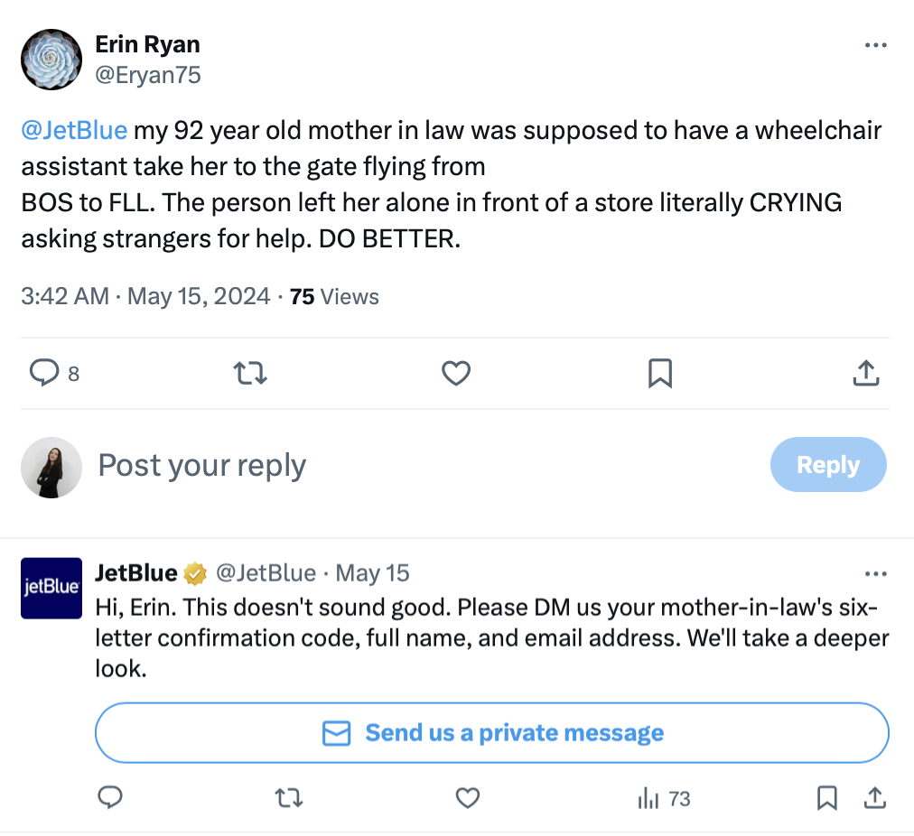 Example of reputation management with addressing negative feedback positively