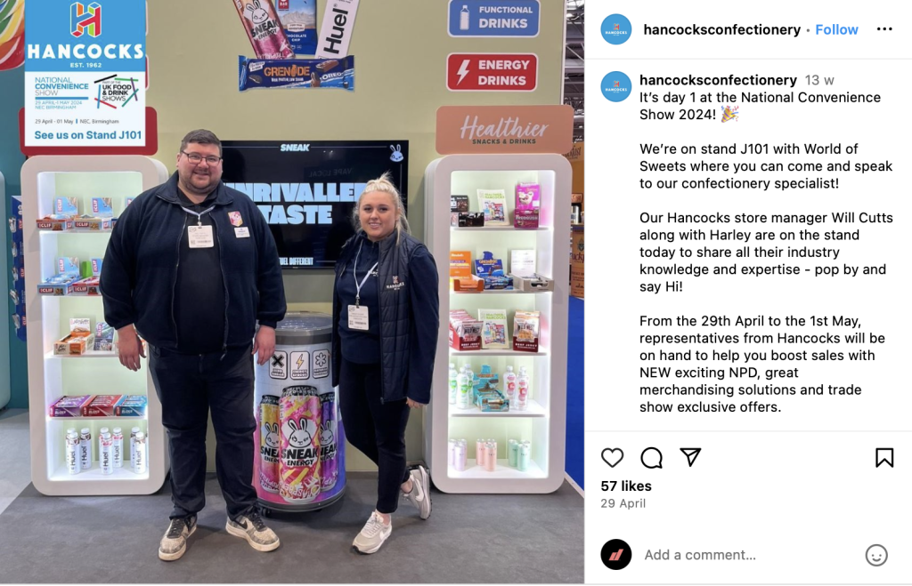 Screenshot of Instagram social media post about the National Convenience Show live event in 2024