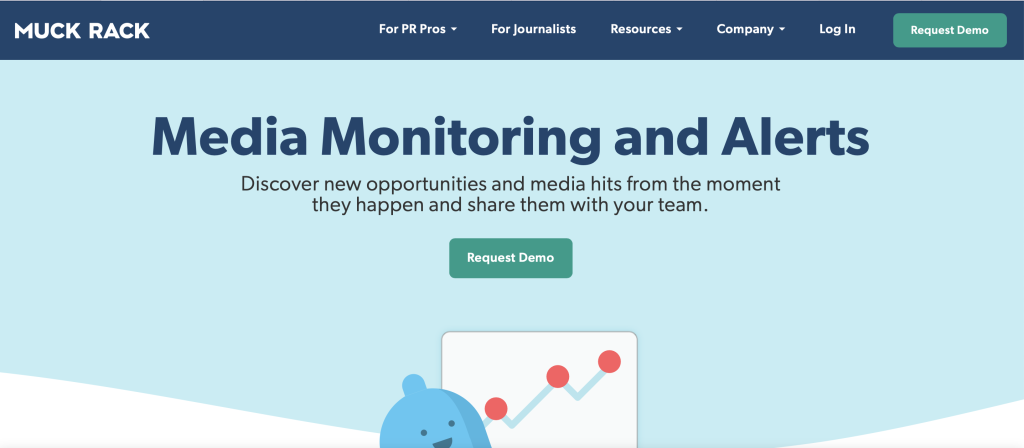 Screenshot of Muck Rack's landing page