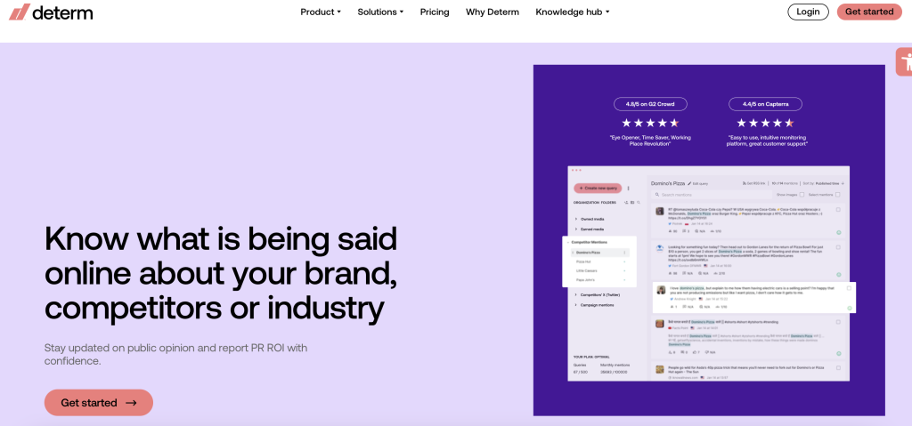 Screenshot of Determ, affordable media monitoring solution for enterprises