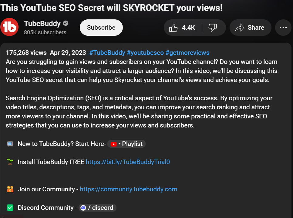 read descriptions in youtube videos
