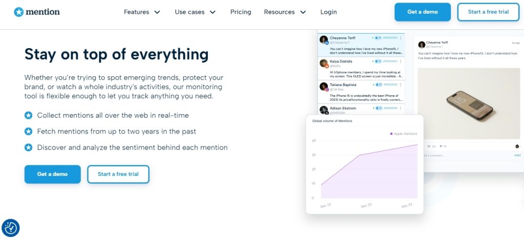Mention brand monitoring tool