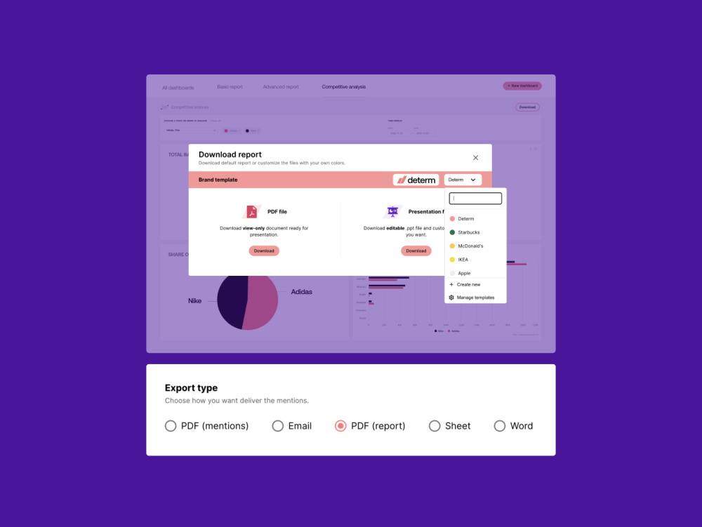 Reporting_export_types and branding